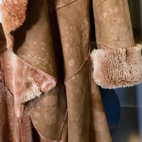 Arden B Shearling Leather Assymetrical Coat - Picture 6 of 8